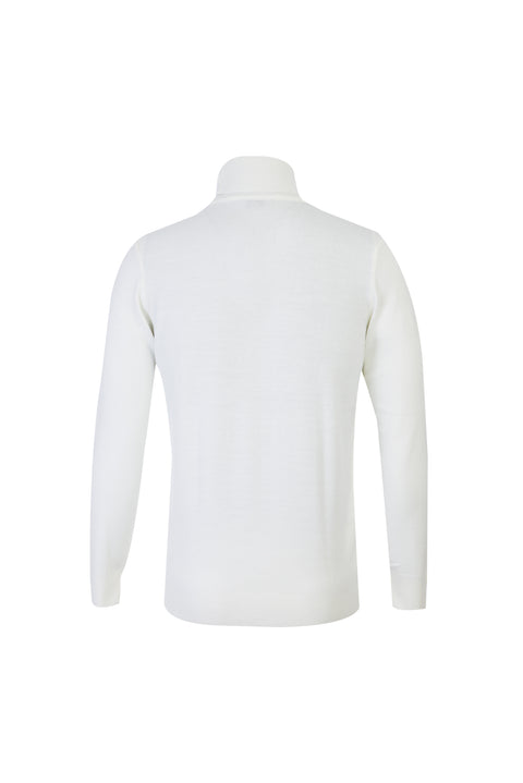 Ekru Balıkçı Yaka Regular Fit Triko Kazak