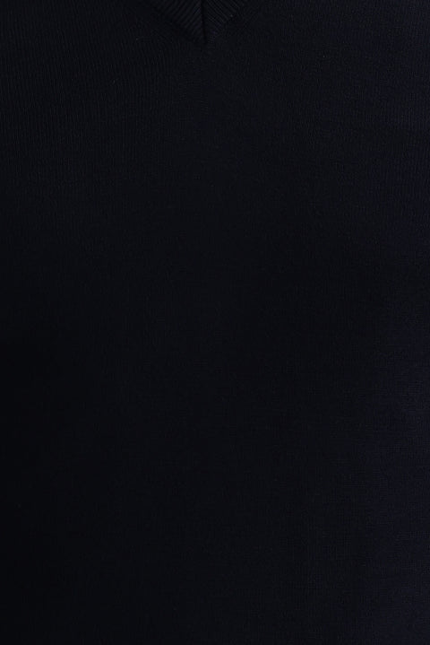 Orta Lacivert V Yaka Regular Fit Triko Kazak