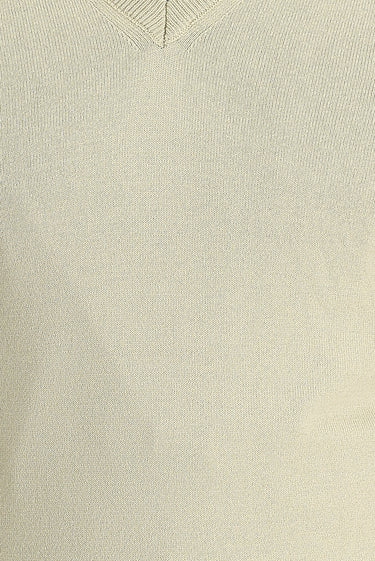 Koyu Bej V Yaka Regular Fit Triko Kazak