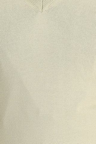  Koyu Bej V Yaka Regular Fit Triko Kazak