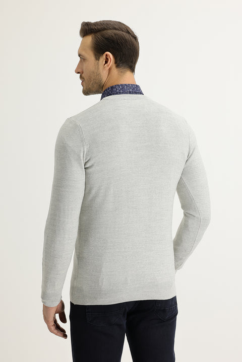 Taş V Yaka Regular Fit Triko Kazak