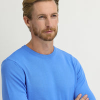 Açık Mavi Bisiklet Yaka Regular Fit Triko Kazak