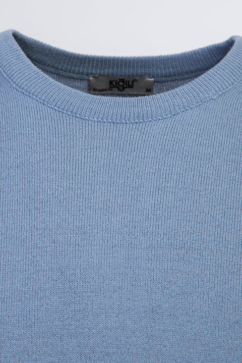 Gök Mavisi Bisiklet Yaka Regular Fit Triko Kazak