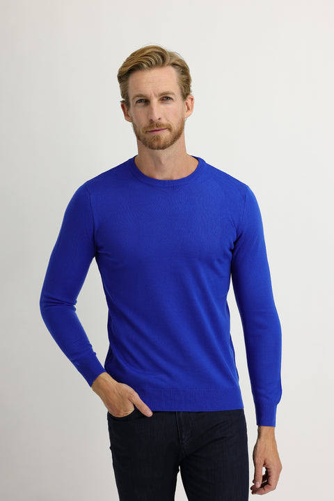 Kobalt Mavi Bisiklet Yaka Regular Fit Triko Kazak