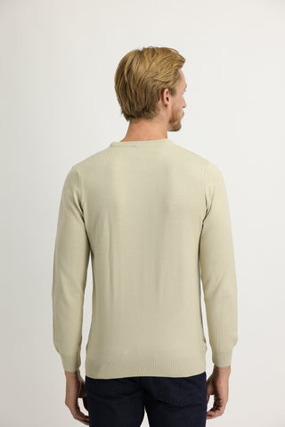  Koyu Bej Bisiklet Yaka Regular Fit Triko Kazak