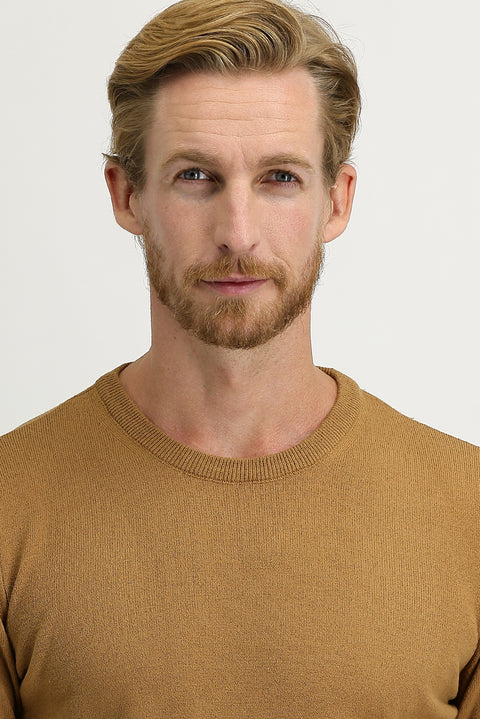 Camel Bisiklet Yaka Regular Fit Triko Kazak