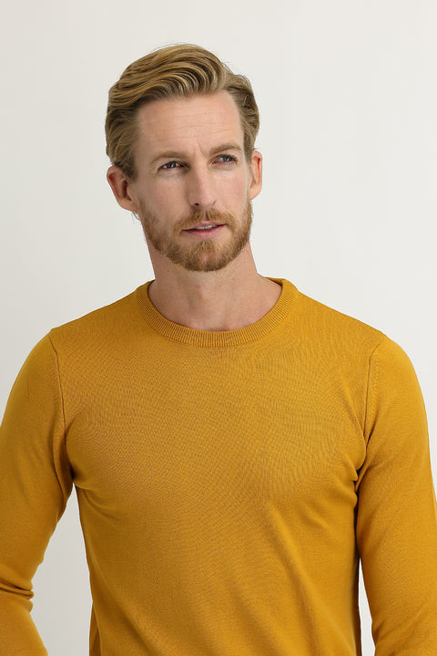 Safran Bisiklet Yaka Regular Fit Triko Kazak