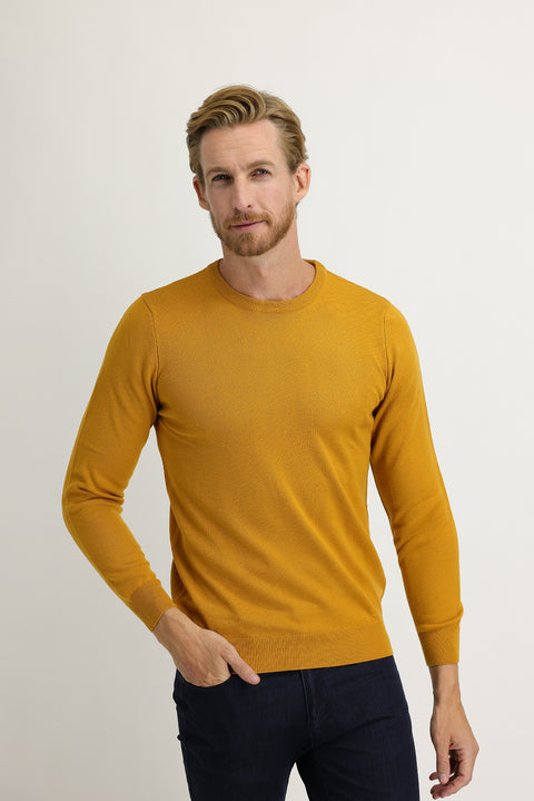 Saffron Crew Neck Regular Fit Knitted Sweater