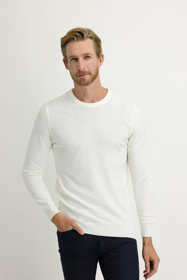 Ekru Bisiklet Yaka Regular Fit Triko Kazak