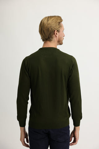  Orta Haki Bisiklet Yaka Regular Fit Triko Kazak