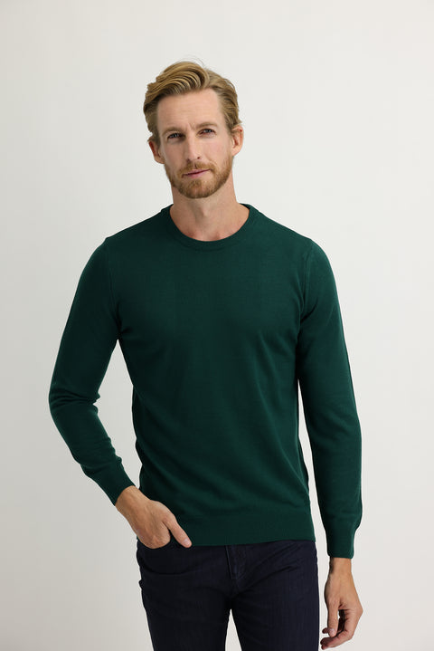 Açık Petrol Bisiklet Yaka Regular Fit Triko Kazak