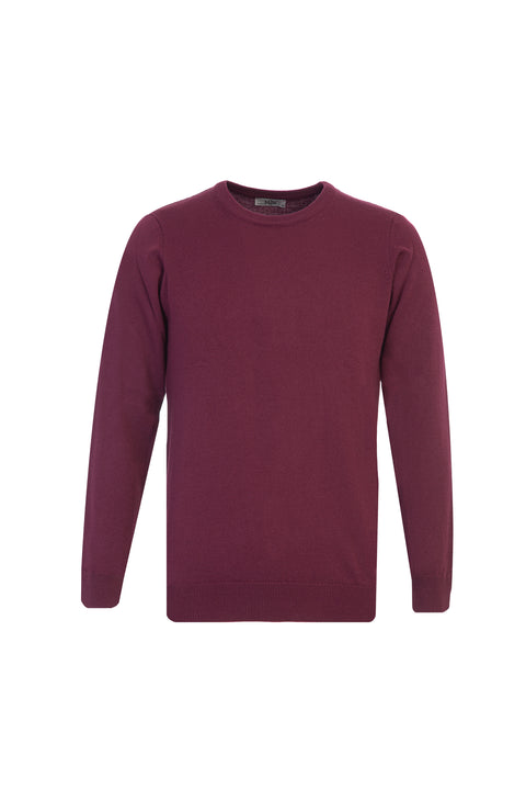 Koyu Bordo Bisiklet Yaka Regular Fit Triko Kazak