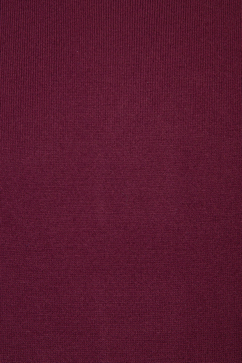 Koyu Bordo Bisiklet Yaka Regular Fit Triko Kazak