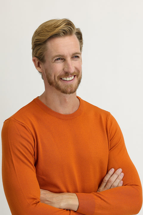 Kiremit Bisiklet Yaka Regular Fit Triko Kazak