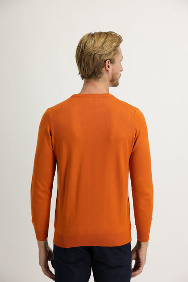  Kiremit Bisiklet Yaka Regular Fit Triko Kazak