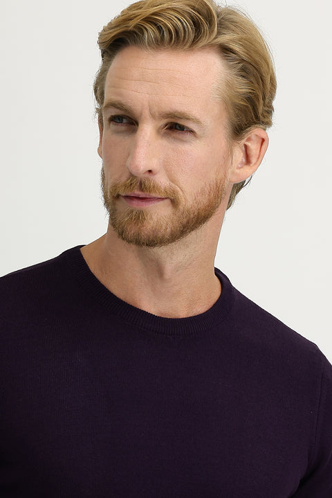 Mürdüm Bisiklet Yaka Regular Fit Triko Kazak