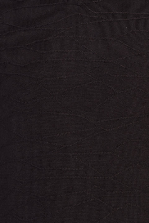 Siyah Polo Yaka Regular Fit Desenli Triko Kazak