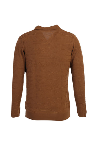 Camel Polo Yaka Regular Fit Desenli Triko Kazak
