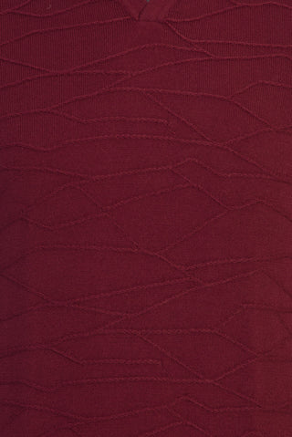  Koyu Bordo Polo Yaka Regular Fit Desenli Triko Kazak