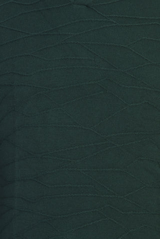  Koyu Yeşil Polo Yaka Regular Fit Desenli Triko Kazak