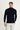 Orta Lacivert Balıkçı Yaka Slim Fit Dar Kesim Desenli Triko Kazak