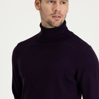 Mürdüm Balıkçı Yaka Slim Fit Dar Kesim Desenli Triko Kazak