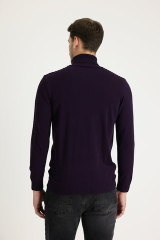  Mürdüm Balıkçı Yaka Slim Fit Dar Kesim Desenli Triko Kazak