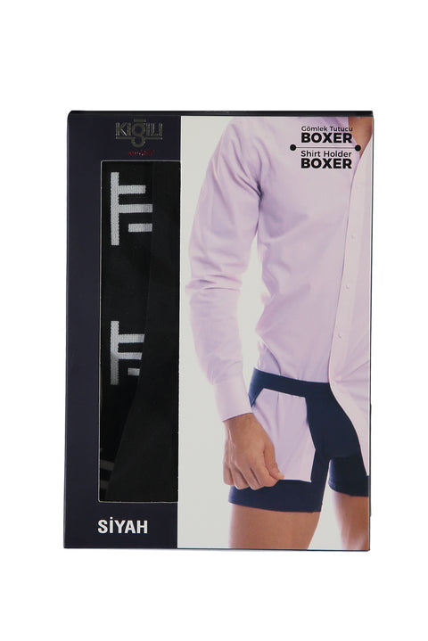 Siyah Gömlek Tutucu Boxer