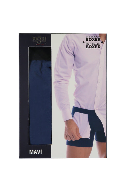 Gök Mavisi Gömlek Tutucu Boxer