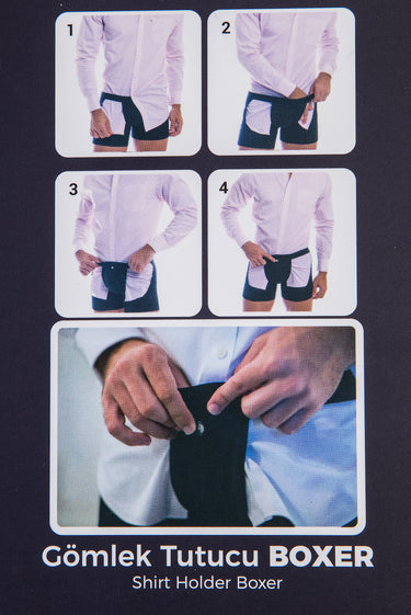 Gök Mavisi Gömlek Tutucu Boxer