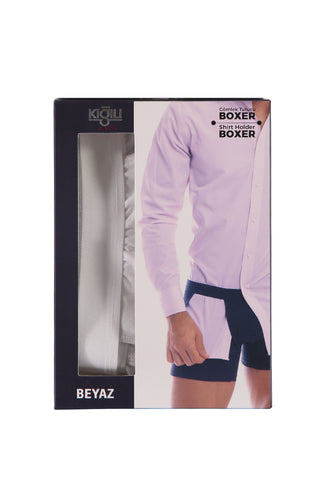  Beyaz Gömlek Tutucu Boxer