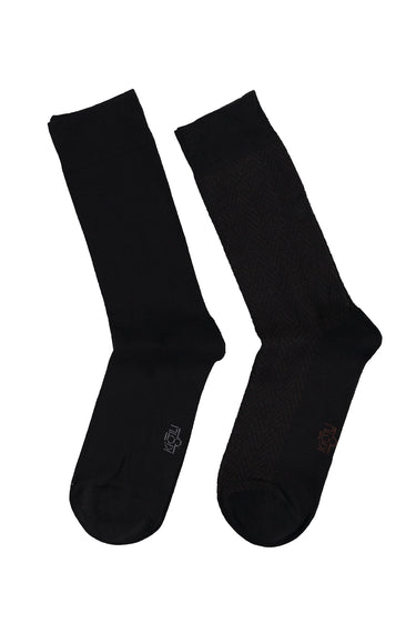 Siyah 2'li Desenli Çorap Seti