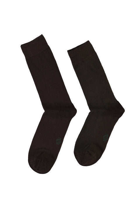 Orta Kahve 2'li Desenli Çorap Seti