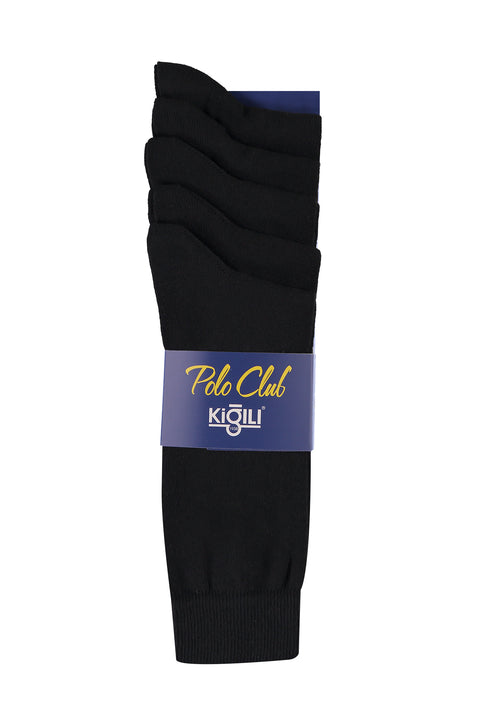 Siyah 5'li Düz Pamuklu Çorap Seti