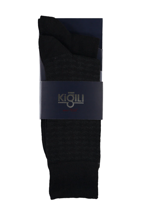 Siyah 2'li Desenli Çorap Seti