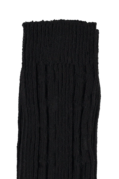 Siyah Desenli Triko Çorap