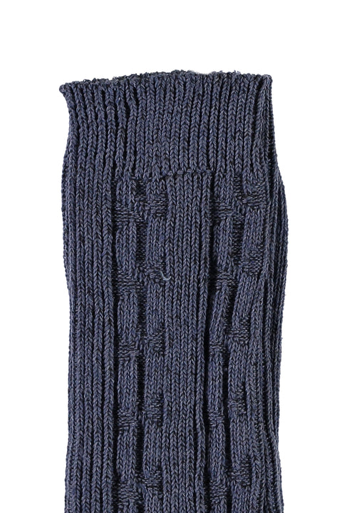 İndigo Desenli Triko Çorap