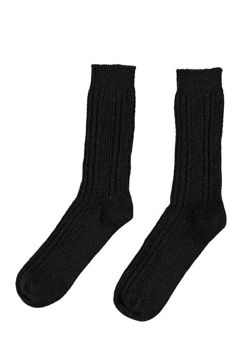 Orta Antrasit Desenli Triko Çorap