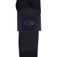 Orta Füme 2'li Desenli Çorap Seti