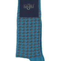 Orta Petrol Pamuklu Desenli Çorap