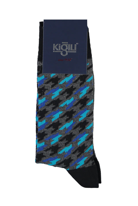 Medium Gray Patterned Socks