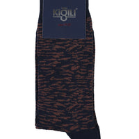 Orta Lacivert Desenli Çorap