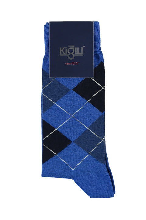 Açık Saks Mavi Desenli Çorap