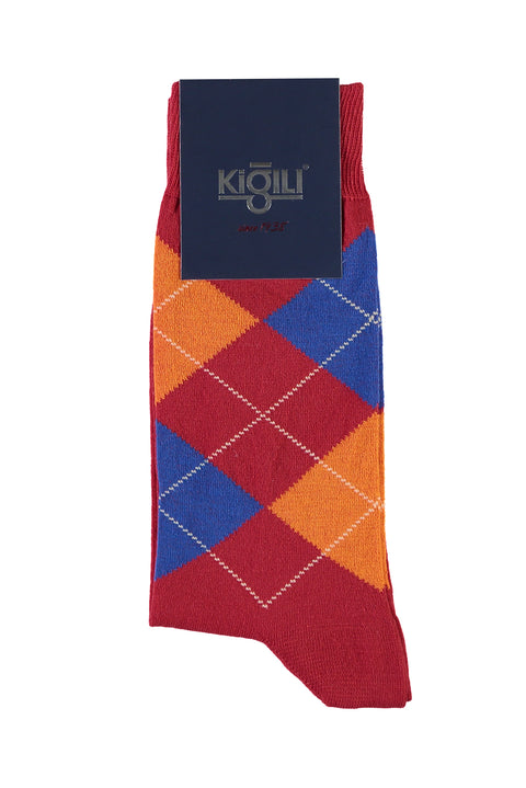 Açık Kırmızı Desenli Çorap