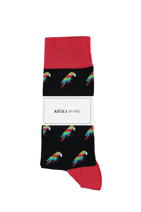 Siyah Desenli Çorap