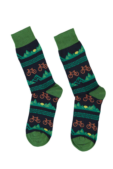 Açık Mavi Pamuklu Desenli Çorap