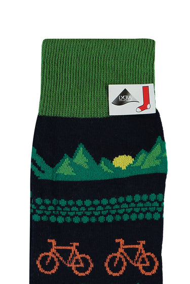 Açık Mavi Pamuklu Desenli Çorap