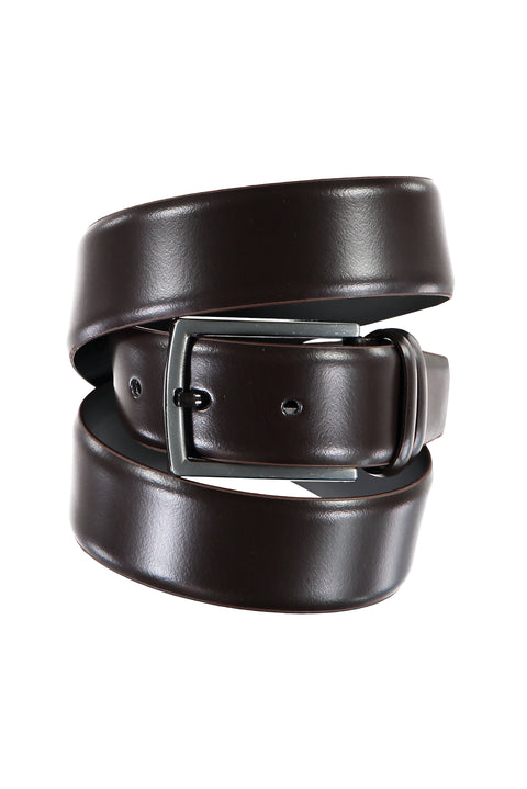 Koyu Kahve Düz Deri Kemer