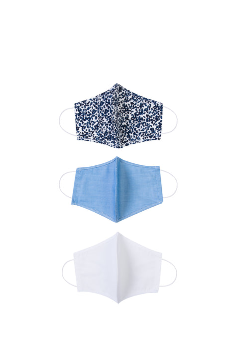 İndigo Pamuk Yıkanabilir 3'lü Yüz Maskesi