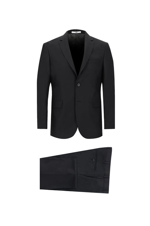 Black 6-Drop Regular Fit Standard Cut Suit